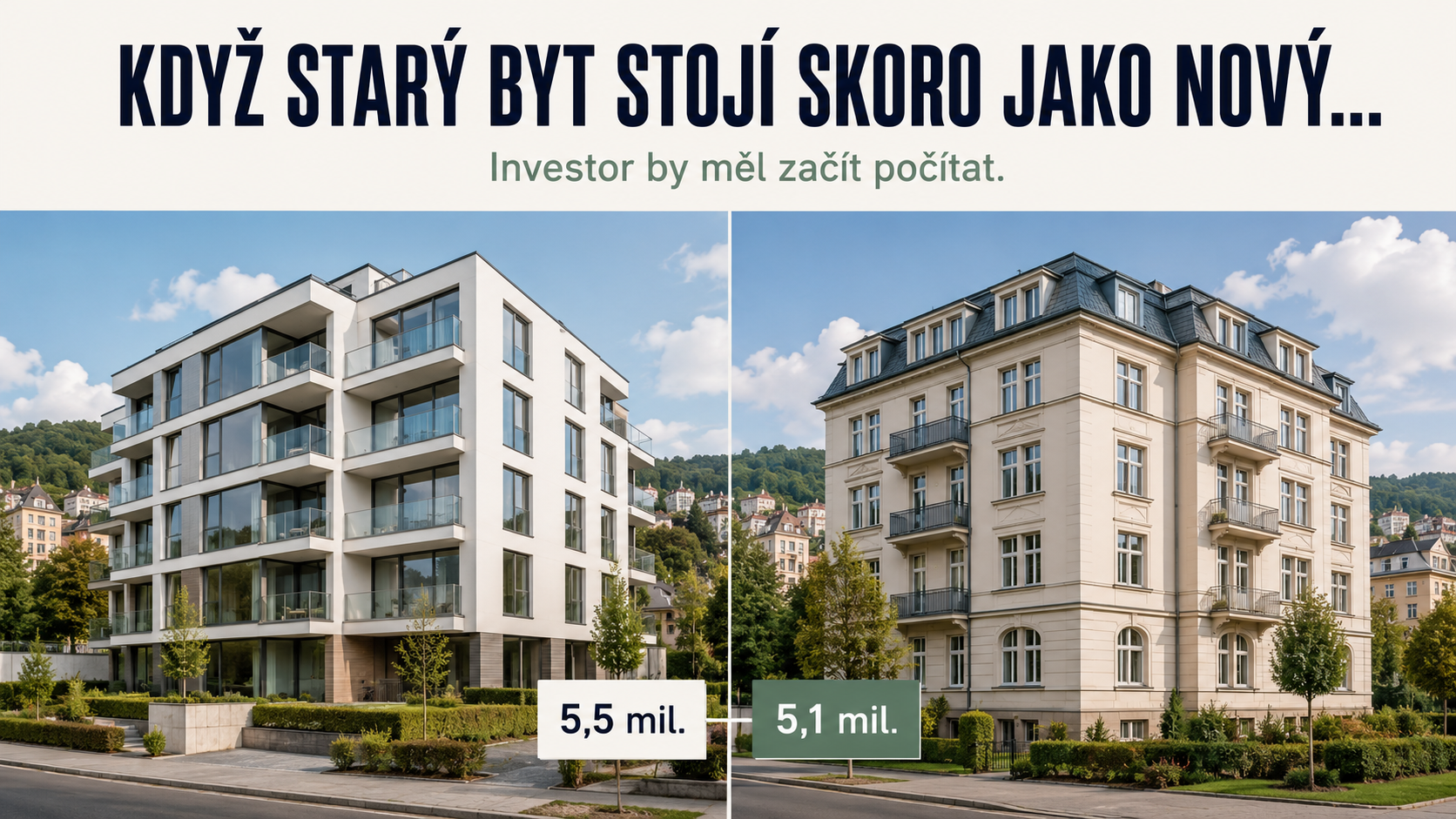 Novostavba, panelák, nebo historický dům – srovnání pro investici i vlastní bydlení