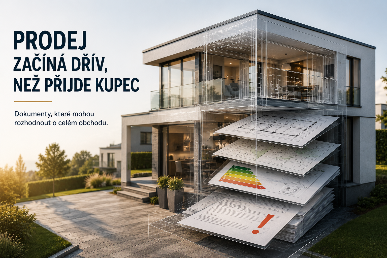 Dokumenty k prodeji nemovitosti – list vlastnictví, PENB, prohlášení vlastníka a stavební dokumentace