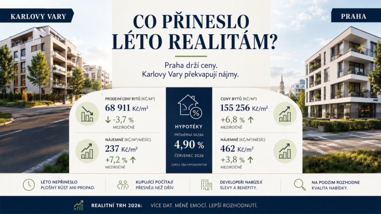 Co přinesly prázdniny na realitním trhu? Praha drží ceny, Karlovy Vary překvapují nájmy – realitní blog Boris Šosman