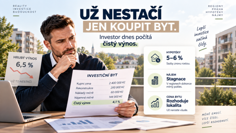 Investoři v regionech začínají znovu počítat. Čeká ceny nemovitostí pokles? – realitní blog Boris Šosman