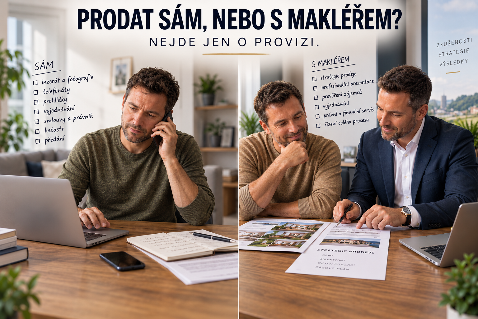 Prodat nemovitost sám, nebo přes makléře?
